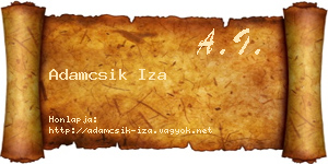 Adamcsik Iza névjegykártya